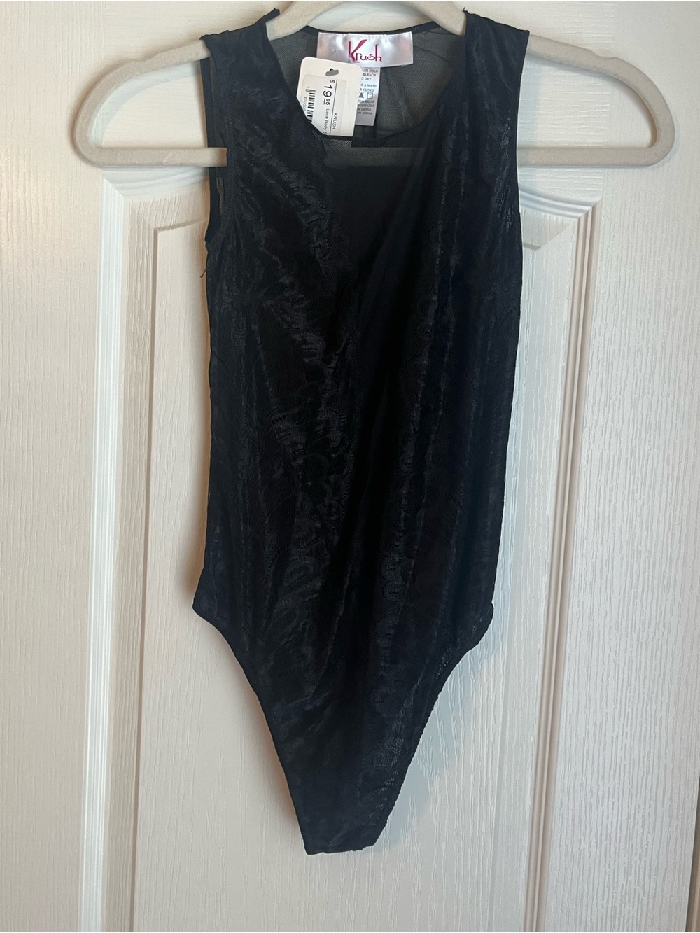 Krush Black Textured Womens' One-Piece Bodysuit
